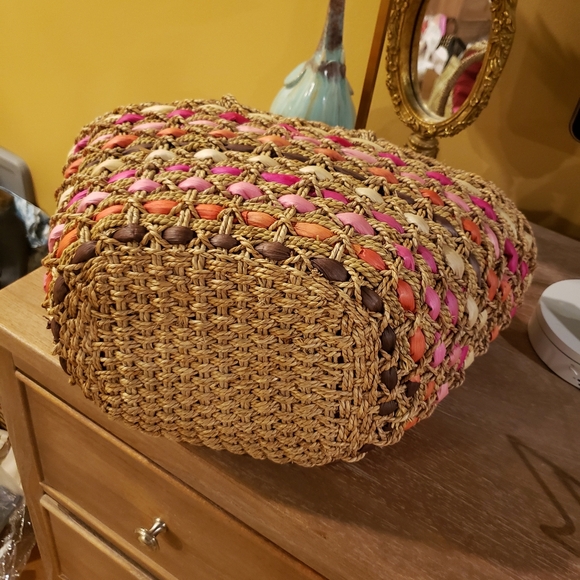 NWT! Cynthia Rowley Multicolor Woven Lined Tote - Picture 6 of 9